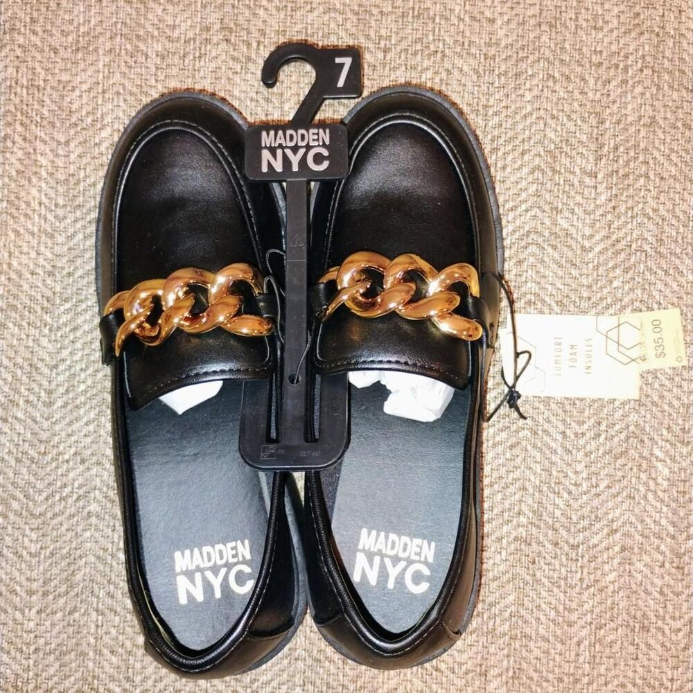 Steve-madden Women's Black and Gold Loafers